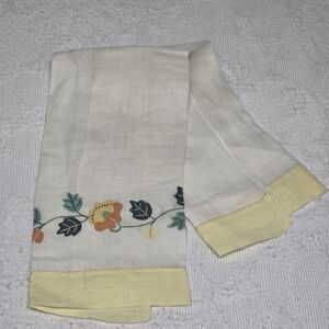 Vintage Summer Time Merigold Embroidered Kitchen Dish Towel 50's Collectable